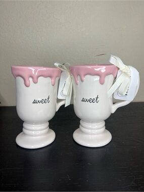 NEW Rae Dunn ‘Sweet’ Ceramic Coffee Mugs Set of 2